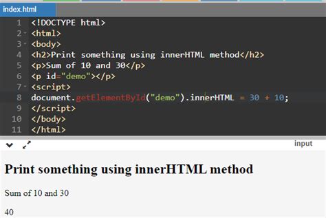 how to display the result of a javascript function in html|How to print a javascript function result in HTML.